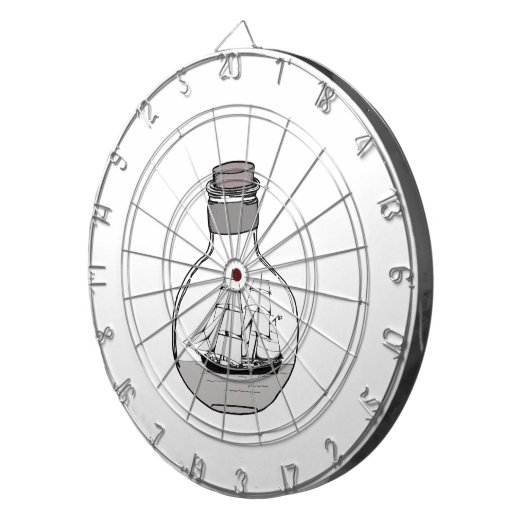 Cible De Fléchettes Le bateau dans l'ampoule en verre (Devant droit)