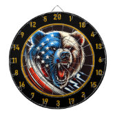 Cible De Fléchettes Le drapeau américain face à une furie rugueuse (Devant)