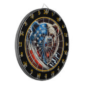 Cible De Fléchettes Le drapeau américain face à une furie rugueuse (Devant gauche)