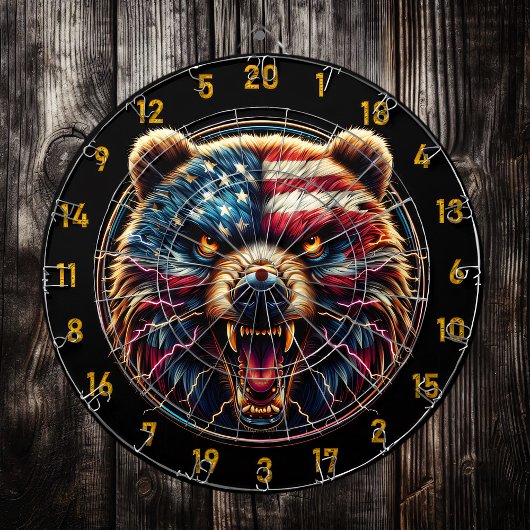 Cible De Fléchettes Le jeu de l'ours le plus audacieux du patriote