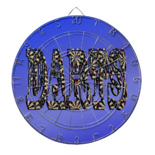 Cible De Fléchettes Le logo de la photo Darts sur le bleu,