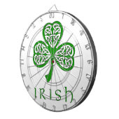 Cible De Fléchettes Le noeud celtique Shamrock sur le texte irlandais (Devant droit)