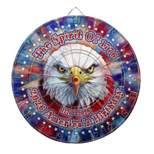 Cible De Fléchettes L'Esprit de 1776, 2026 l'aigle rouge de feu d'Amér