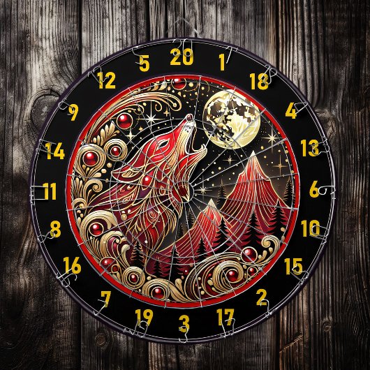 Cible De Fléchettes L'Esprit Du Loup Luit Le Jeu