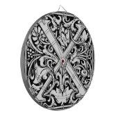 Cible De Fléchettes Lettre X Monogramme médiéval Art Nouveau (Devant gauche)