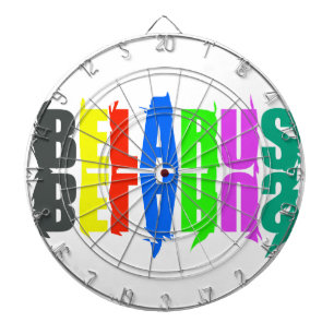 Cible De Fléchettes Lettres heureuses colorées de Biélorussie