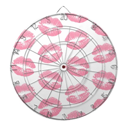 Cible De Fléchettes Lèvres Roses, Motif De Lèvres, Rouge Rose, Baiser (Devant)