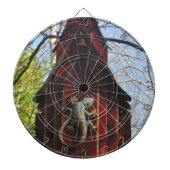 Cible De Fléchettes lézard gris sur bois usé (Devant)