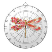 Cible De Fléchettes libellule de fleurs avec sakura de bijoux (Devant)