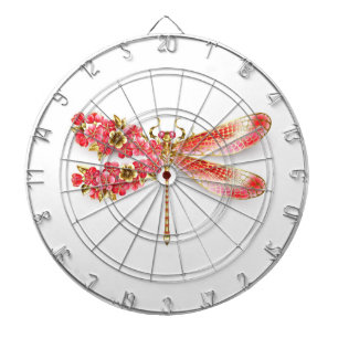 Cible De Fléchettes libellule de fleurs avec sakura de bijoux