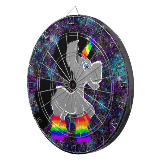 Cible De Fléchettes Licorne brouillée dans l'espace (Devant droit)