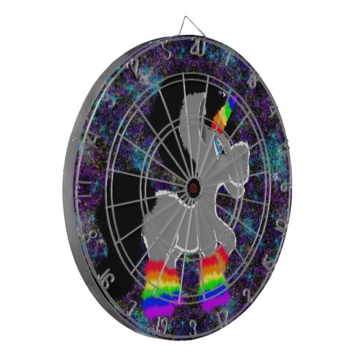 Cible De Fléchettes Licorne brouillée dans l'espace (Devant gauche)