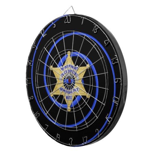 Cible De Fléchettes Ligne bleue mince (Devant droit)