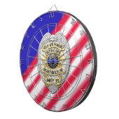 Cible De Fléchettes Ligne bleue mince (Devant droit)