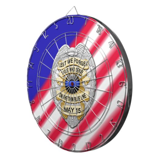 Cible De Fléchettes Ligne bleue mince (Devant droit)