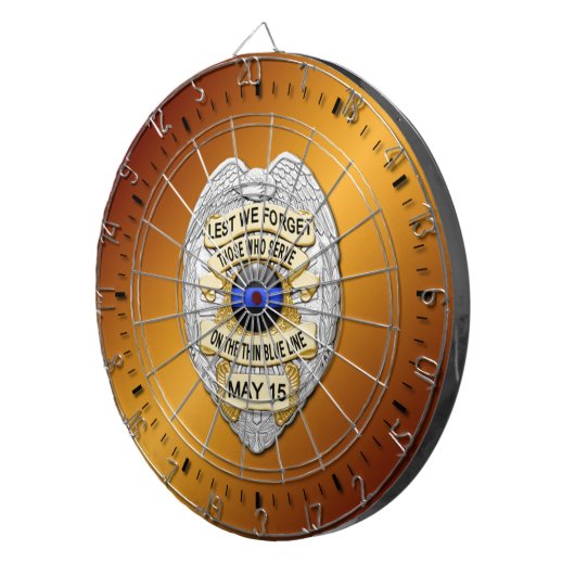 Cible De Fléchettes Ligne bleue mince (Devant droit)