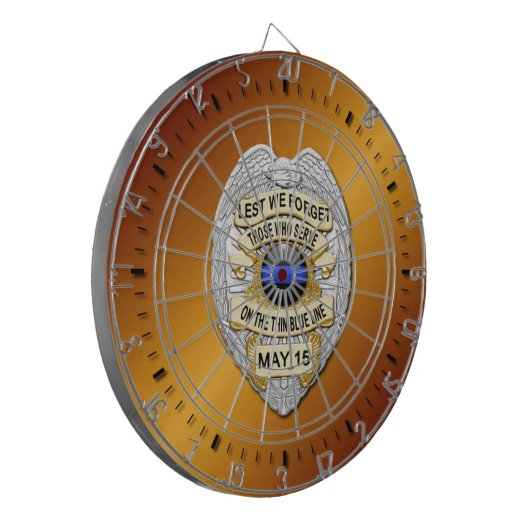 Cible De Fléchettes Ligne bleue mince (Devant gauche)