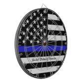 Cible De Fléchettes Ligne Bleue Mince & Police américaine du Drapeau / (Devant gauche)