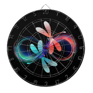 Cible De Fléchettes L'infini avec des libellules lumineuses