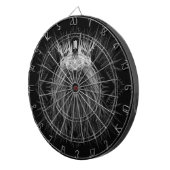 Cible De Fléchettes Lion avec monogramme de couronne noir (Devant droit)