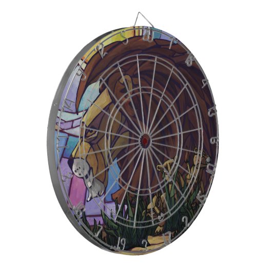 Cible De Fléchettes Lion et petits (Devant gauche)