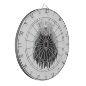 Cible De Fléchettes Lion noir avec couronne Antlers et monogramme (Devant gauche)