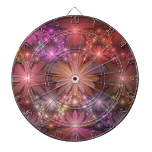 Cible De Fléchettes Lit De Fleurs Coloré Brillant Art Fractal Abstrait