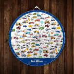 Cible De Fléchettes Little Boy Things That Move Vehicle Cars Kid Name<br><div class="desc">Add a custom touch to your little boy's sports and game collection with this adorable dart board that celebrates all things that move: fire trucks, police cars, helicopters and planes, trains, taxis, construction vehicles, and more! Add your son's name for a personal touch. This dart board makes a fun personalized...</div>
