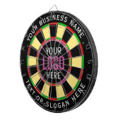 Cible De Fléchettes Logo & Custom Text Business Company  (Devant droit)