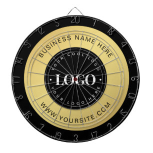 Cible De Fléchettes Logo et texte personnalisés Gold Entreprise Marque