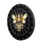 Cible De Fléchettes Logo Faux Gold Foil Bee Polygonal sur Noir (Devant droit)