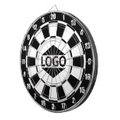 Cible De Fléchettes Logo moderne personnalisable en noir et blanc (Devant droit)