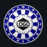Cible De Fléchettes Logo moderne personnalisable Image en bleu et blan<br><div class="desc">Logo personnalisé sur Cible de flechettes bleue et blanche. Mieux si l'image a une forme carré.</div>