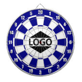 Cible De Fléchettes Logo moderne personnalisable Image en bleu et blan (Devant)