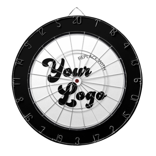 Cible De Fléchettes Logo noir et blanc classique Business Promotion (Devant)