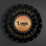 Cible De Fléchettes Logo Or & Texte Personnalisé Entreprise Marque<br><div class="desc">Ce tableau élégant serait parfait pour vos besoins professionnels et promotionnels ! Ajoutez facilement votre logo et votre texte personnalisé en cliquant sur l'option "personnaliser".</div>