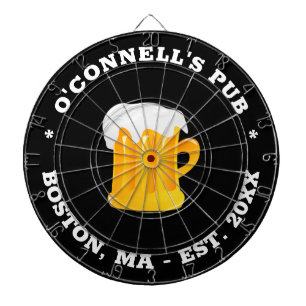 Cible De Fléchettes Logo photo personnalisée nom est date signe noir