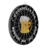 Cible De Fléchettes Logo photo personnalisée nom est date signe noir (Devant gauche)