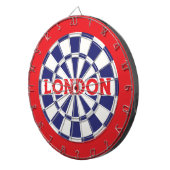 Cible De Fléchettes LONDRES Blanc, Bleu Nuit Et Rouge (texte modifiabl (Devant droit)