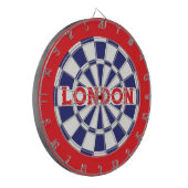 Cible De Fléchettes LONDRES Blanc, Bleu Nuit Et Rouge (texte modifiabl (Devant gauche)