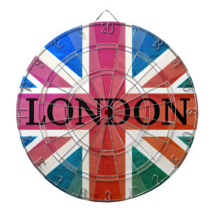 Cible De Fléchettes LONDRES Conception de drapeau vintage classique du