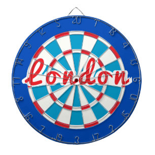 Cible De Fléchettes LONDRES Design patriotique classique bleu rouge et