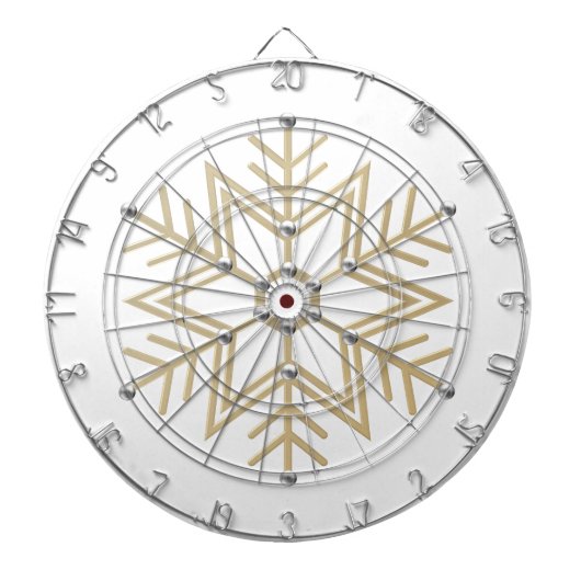 Cible De Fléchettes Look 3-D 2-Silver et Gold Snowflake (Devant)