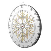 Cible De Fléchettes Look 3-D 2-Silver et Gold Snowflake (Devant droit)