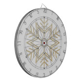 Cible De Fléchettes Look 3-D 2-Silver et Gold Snowflake (Devant gauche)