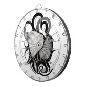 Cible De Fléchettes Loup blanc avec art tribal coréen (Devant droit)