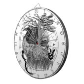 Cible De Fléchettes Loup et corbeau avec crâne (Devant droit)