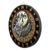 Cible De Fléchettes Loup majestueux hurle sous le ciel étoilé (Devant droit)