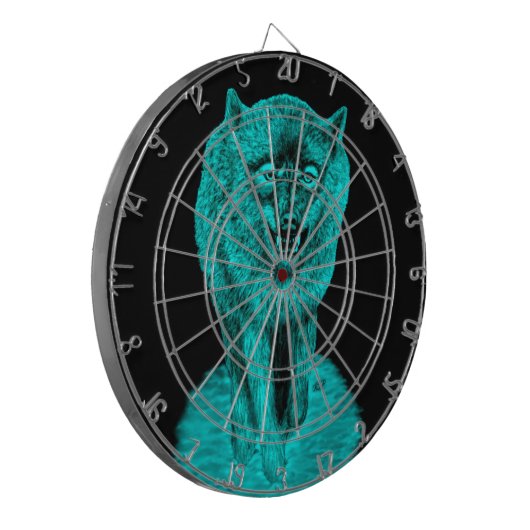 Cible De Fléchettes Loup noir en colère dans la nuit (Devant gauche)