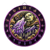 Cible De Fléchettes Loup sauvage hurlant sous la Pleine lune (Devant)